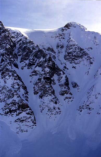 Couloir W du Vélan, vu de la Pointe de Moline