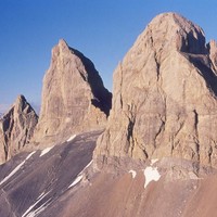Vue aerienne des faces Ouest des aiguilles d'Arves
