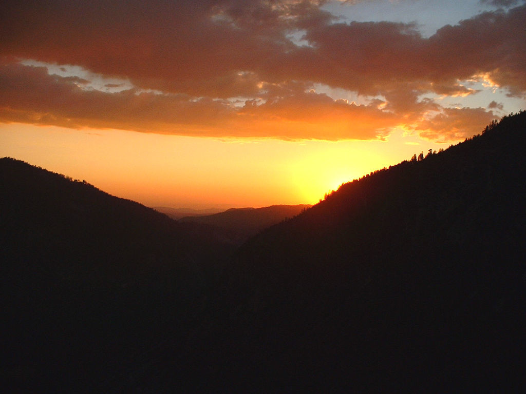 Coucher de soleil sur la vallée du Yosemite