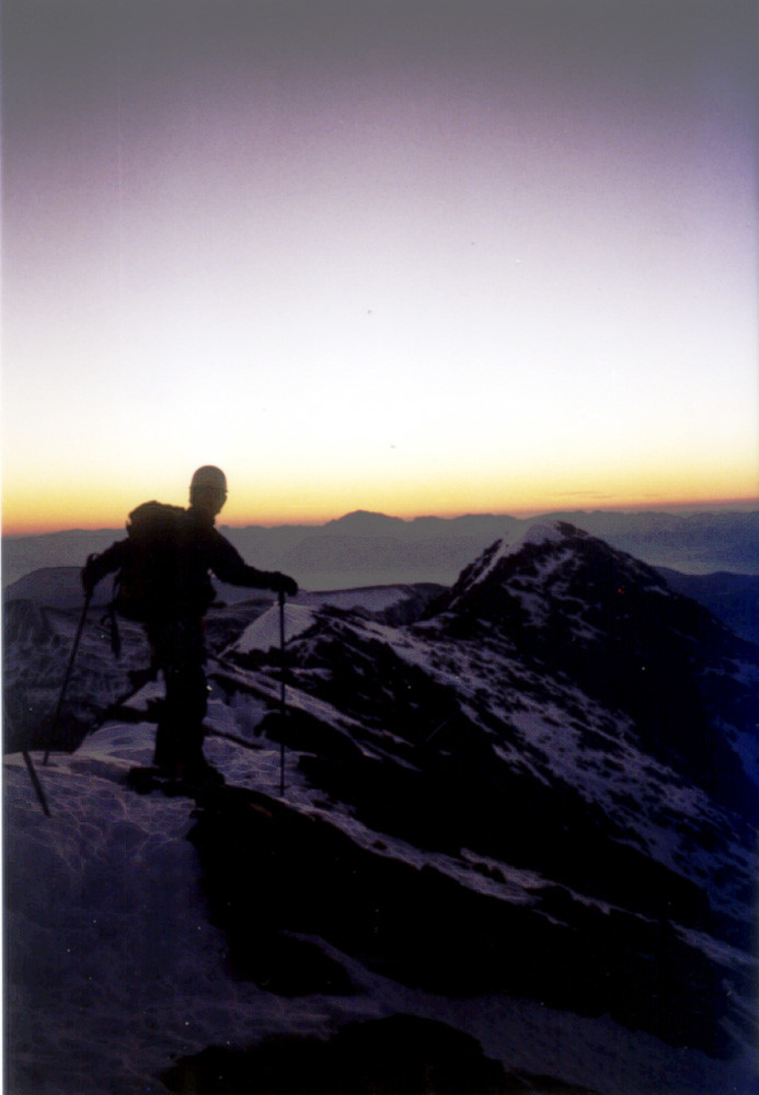les arêtes du petit Taillefer au couchant