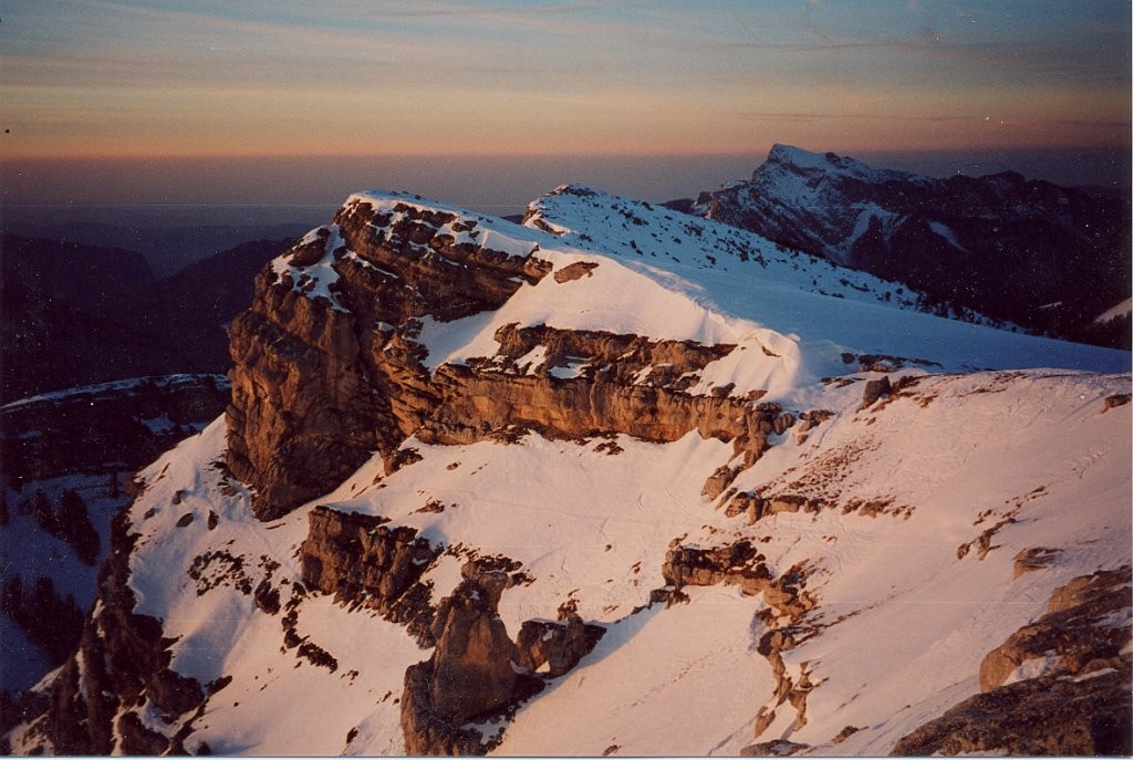 pas de l'oeil à la dent de Crolles au coucher du soleil