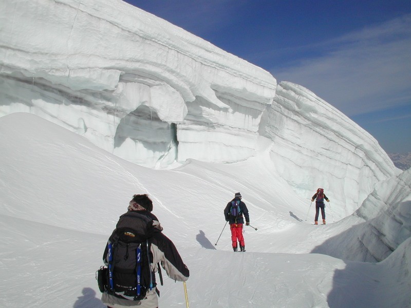 Dans la descente du Glacier des Rognons