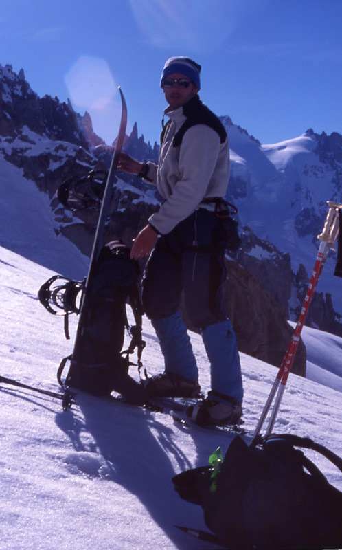 Nic Bossard sous l'Aiguille Verte