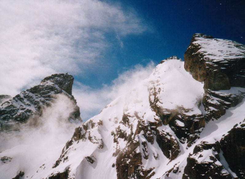 2 aiguilles d'Arves vues du col Petit Jean