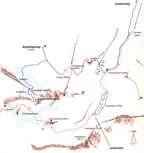 Schizzo traversata del Grossstrubel