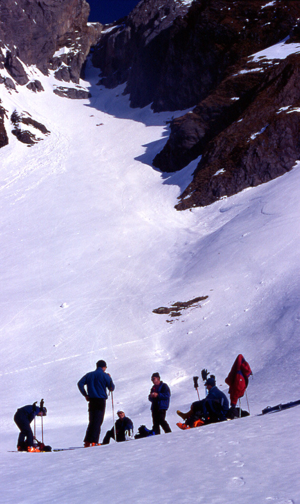 Pause sous le col du Trou