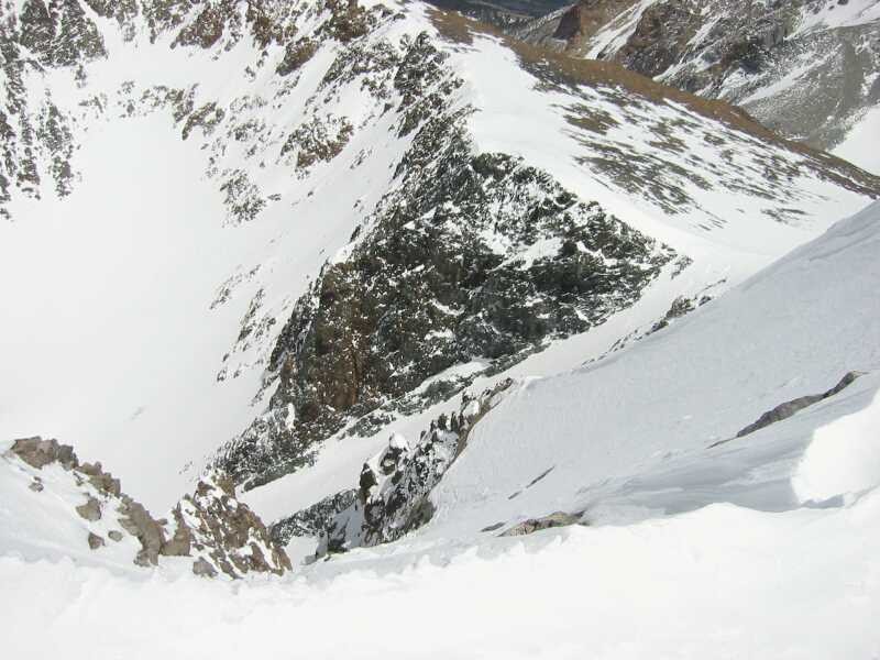 Dana couloir vu depuis le sommet