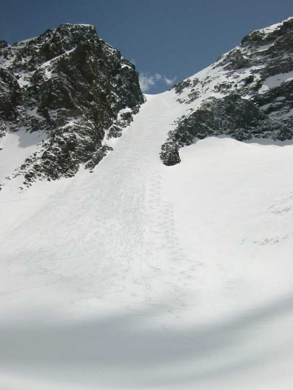 Dana couloir vu depuis le bas