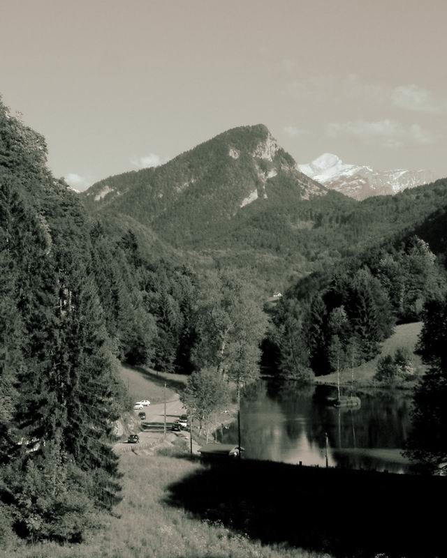 Vue du Mont Blanc depuis le site d'Anthon