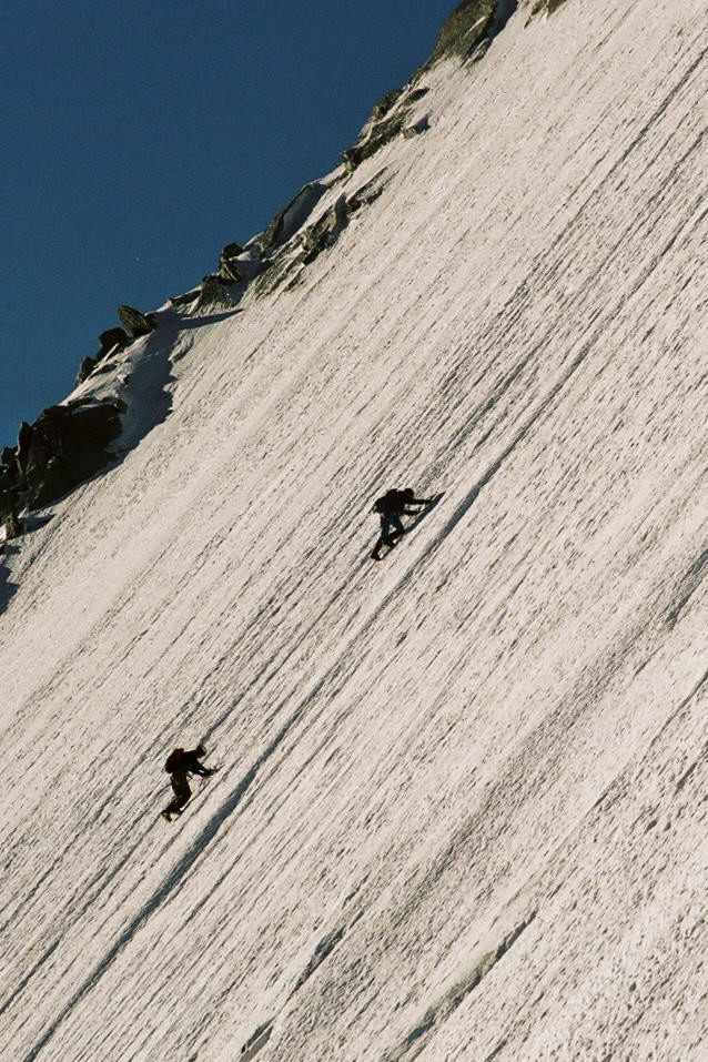Dans la face Nord de l'Obergabelhorn.
