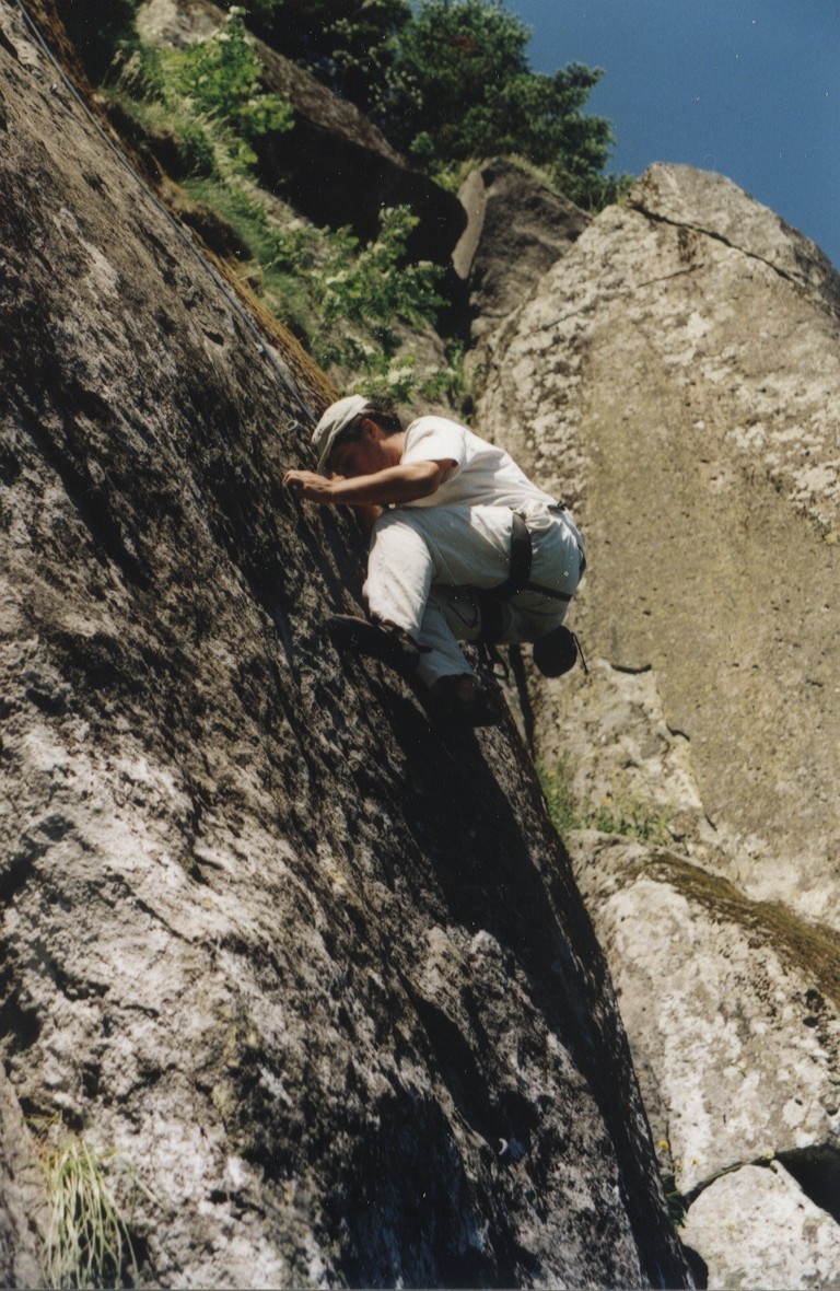 Nico sur une belle dalle (6a)