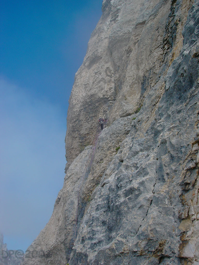 C.H. dans la voie des Etudiants au Mont-Aiguille