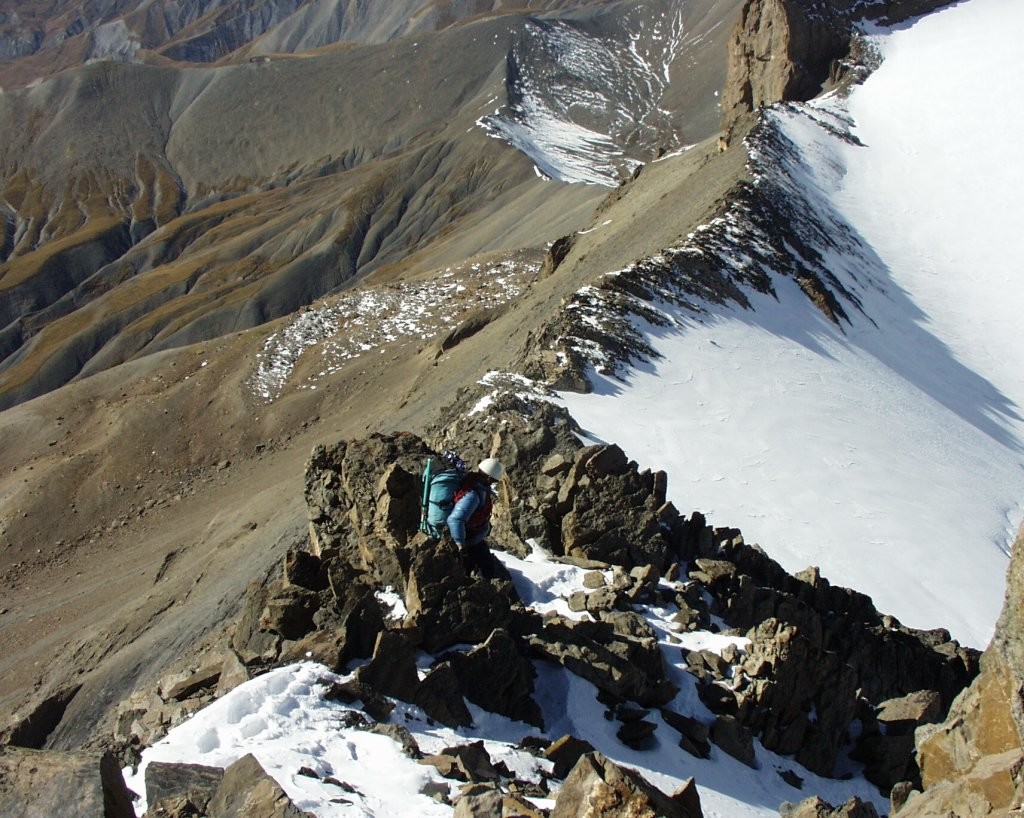 Arête sommitale de l'aiguille du Goléon