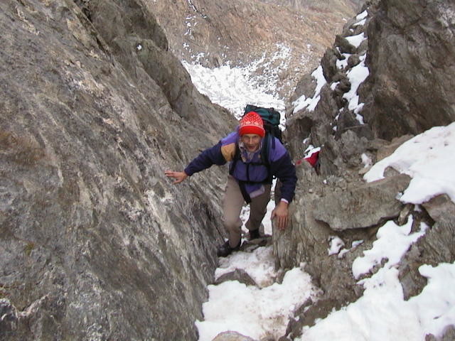 Sortie du couloir est du Gélas