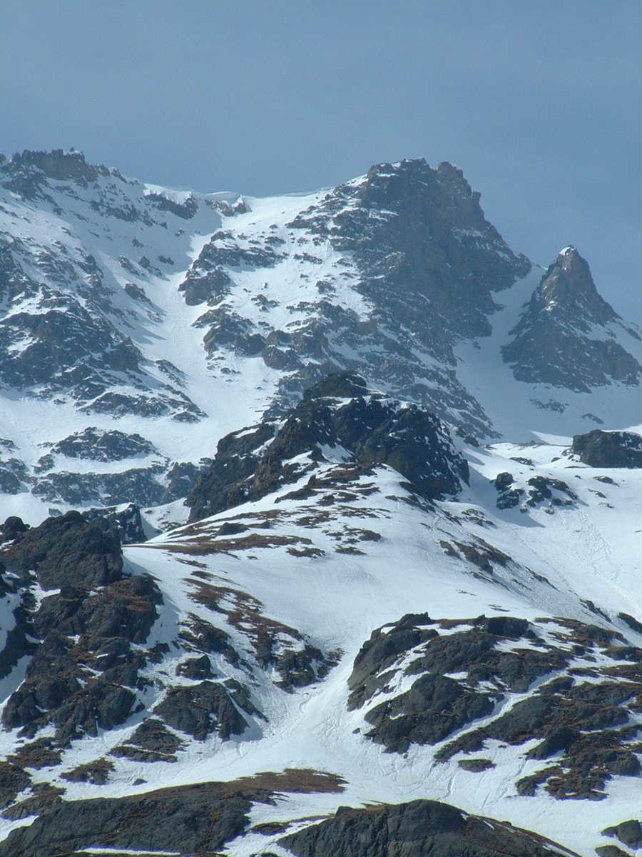 couloirs du combeynot vus du bas