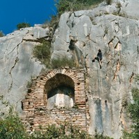 Mathieu B. dans la voie &quot;olé olé&quot; au secteur &quot;Sanctuaire&quot; de Notre-Dame du Cros