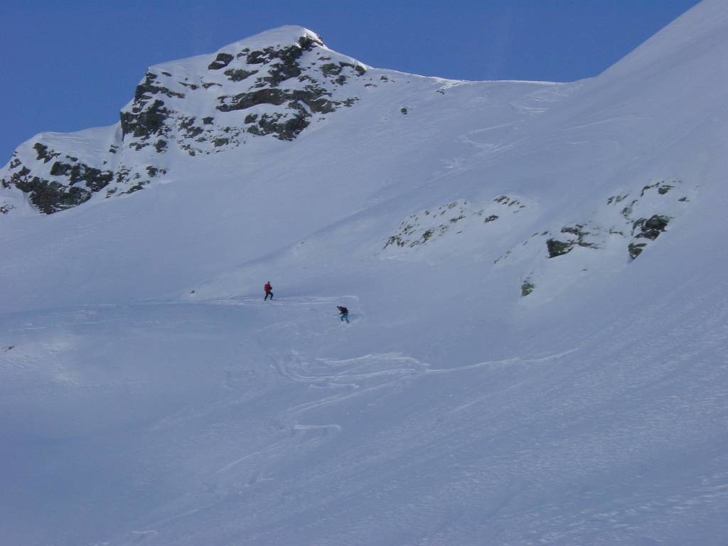 Descente du sommet de la pointe Noire de Pormenaz