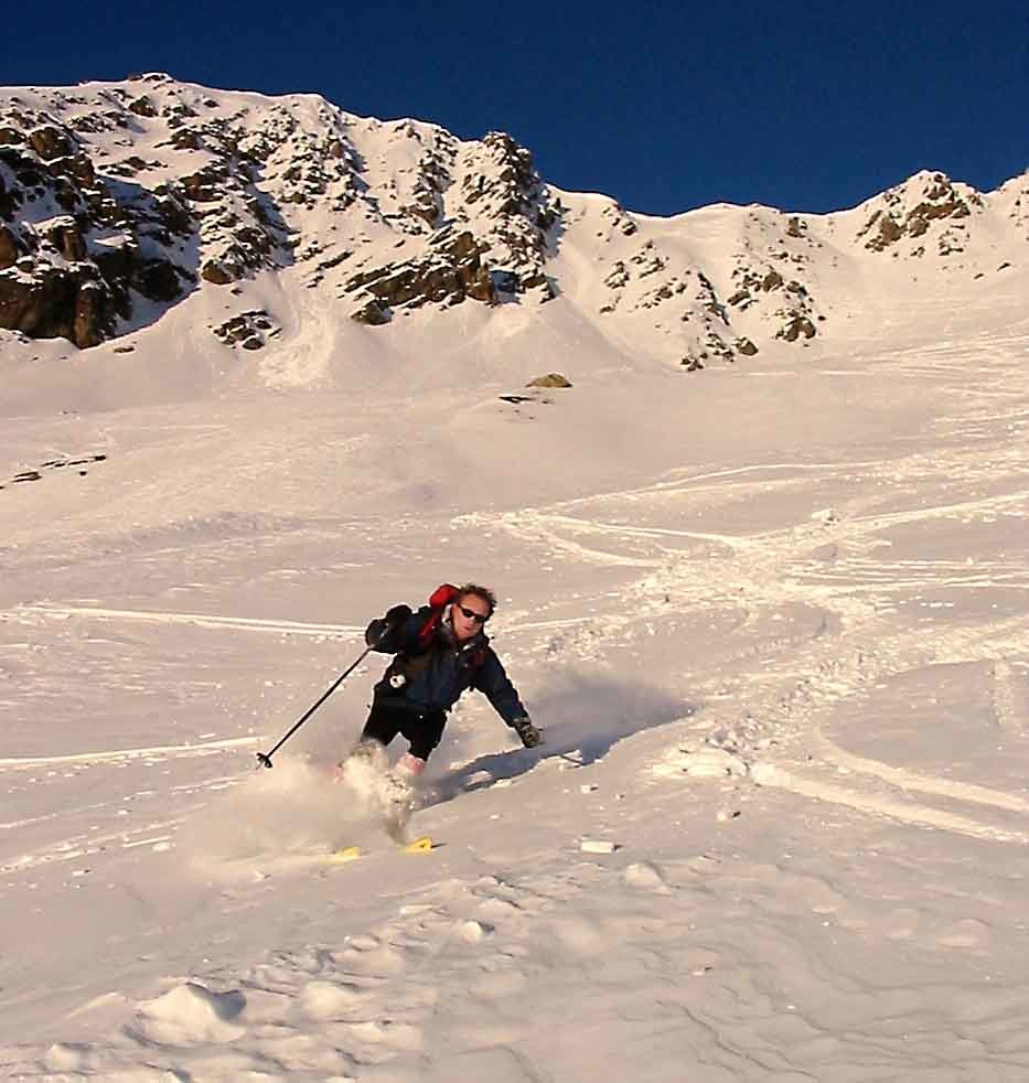 Marco dans la combe entre Coiro et Grisonnière