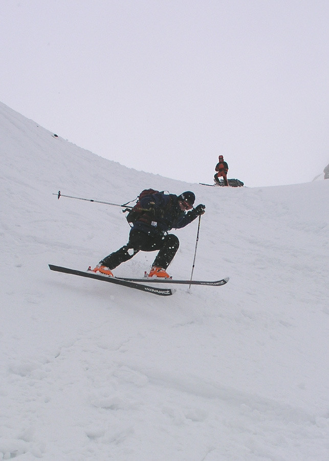 Pierre à 'lattaque dans la descente du Col de Balafrasse