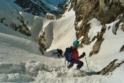 descente de la dernière pente sommitale