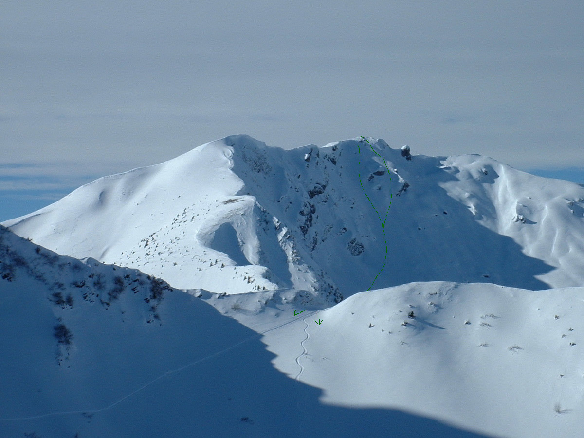 Roc de Tavaneuse : descente face ENE