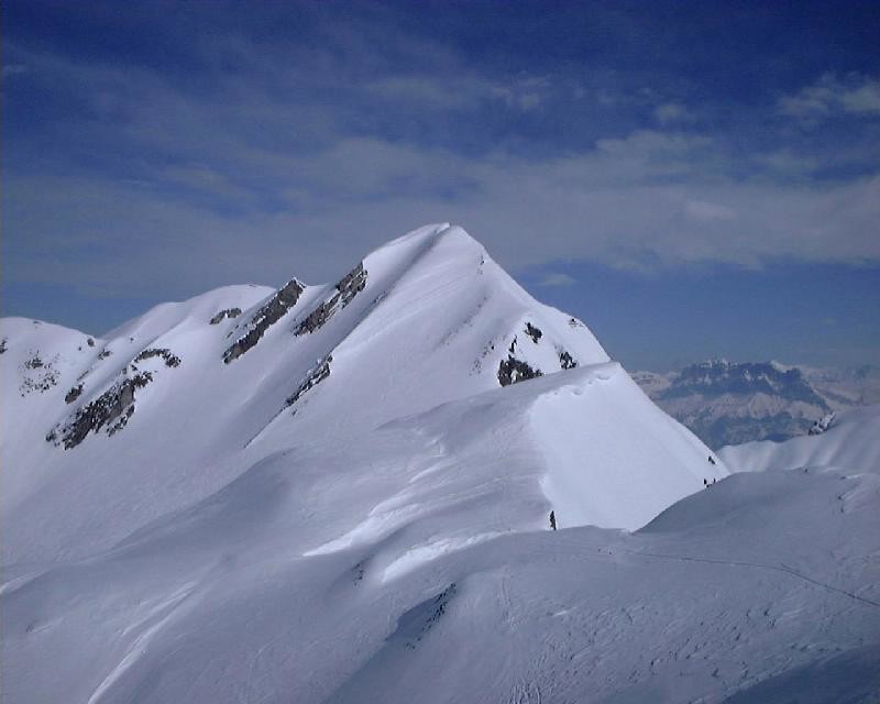 Tête de Paccaly en déchaussant les skis