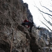 Thibault à l'échauffement (6b+ quand même)