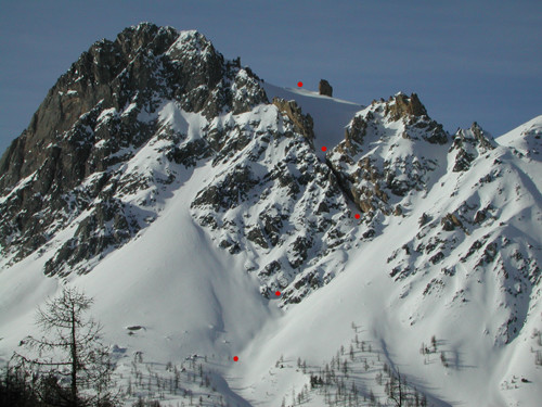 Guglia del Mezzodì, canale NE