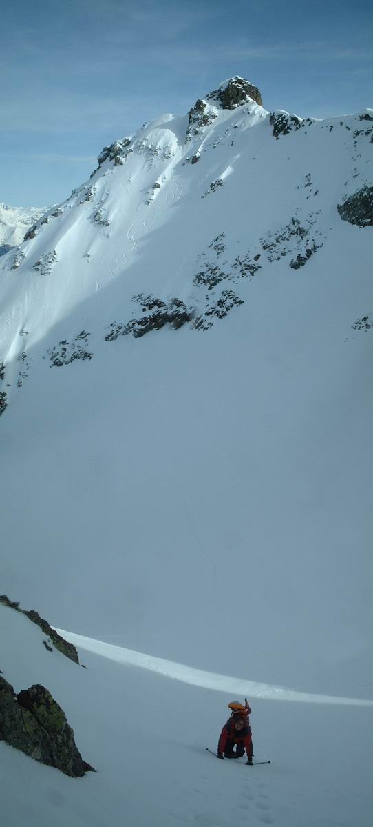 la remontée à la brèche du Crozet après le Pic du Frêne
