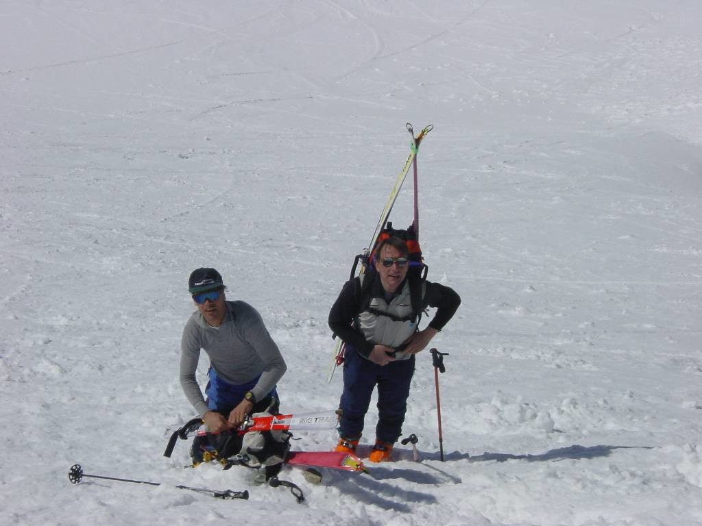 Philippe Lamy et Jacques Darlix avant la montée du couloir du col de l'épée