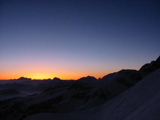 Tramonto sul Bianco dala vetta della Vincent