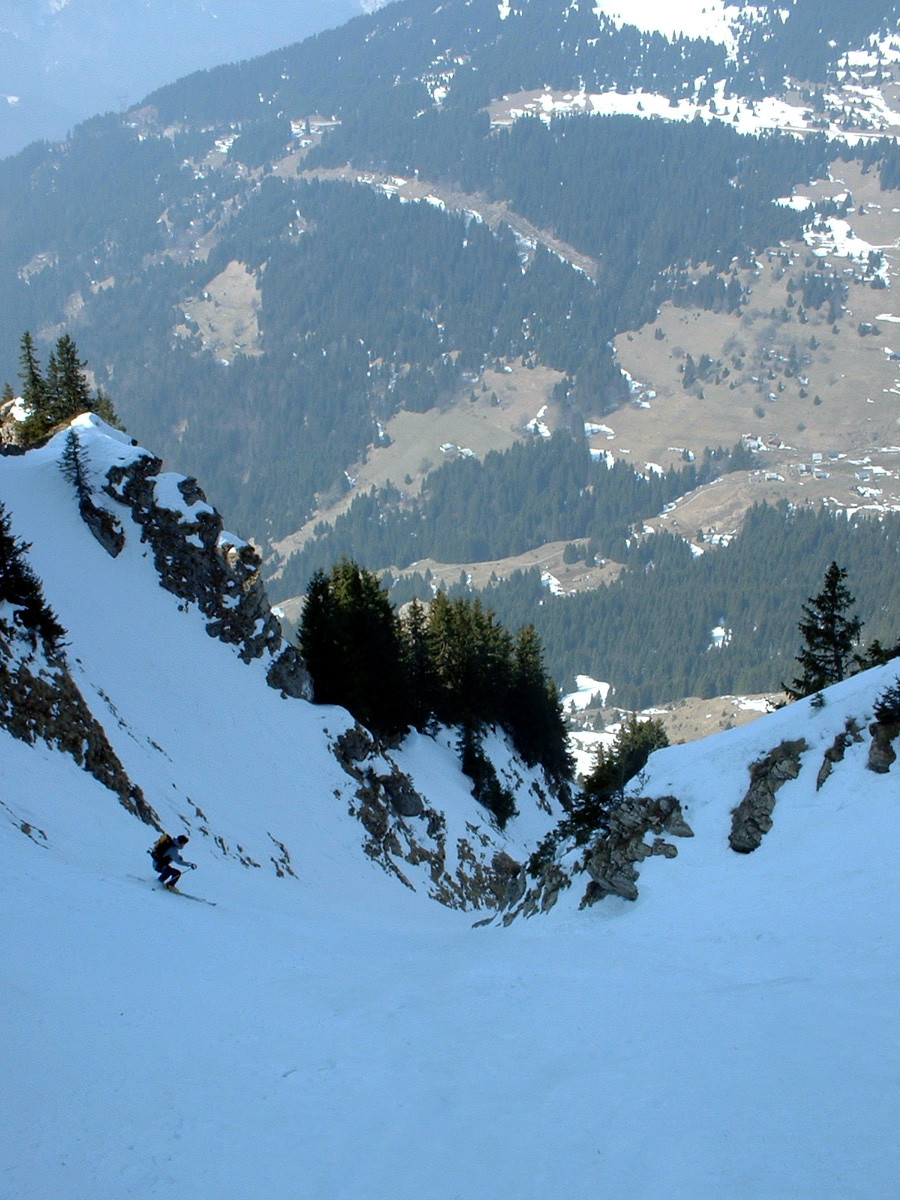 Couloir NW de la Corne : Ludo en action