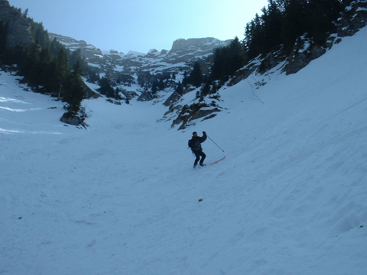 Couloir NW de la Corne : Ced en action
