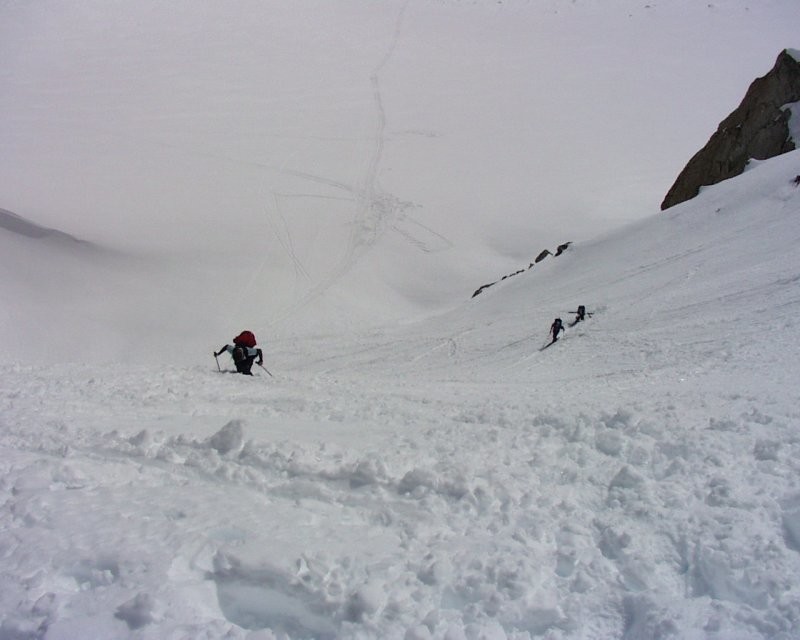 Montée (raide) du glacier de Saleina