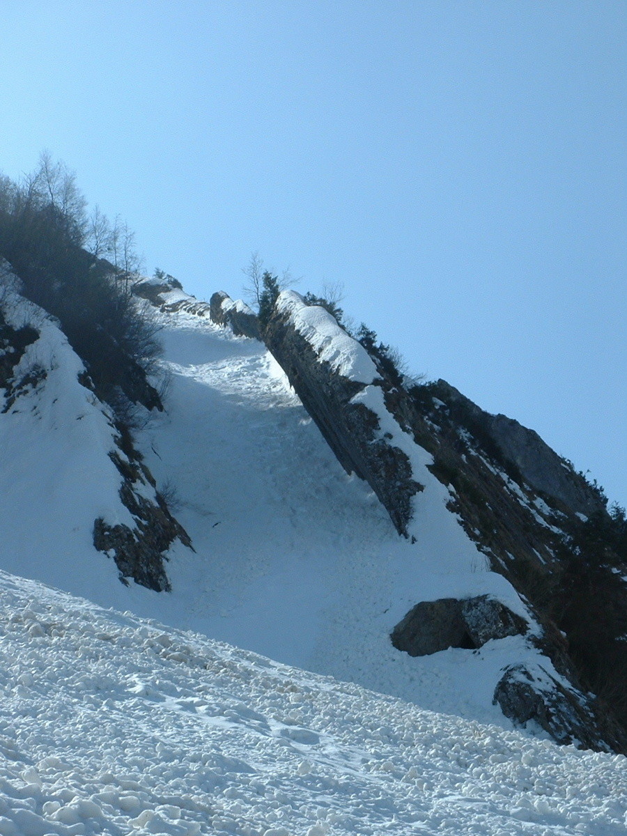 Bossetan : couloir Tordu : débouché