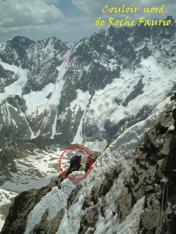 le même couloir dix mois plus tôt (roche faurio nord)