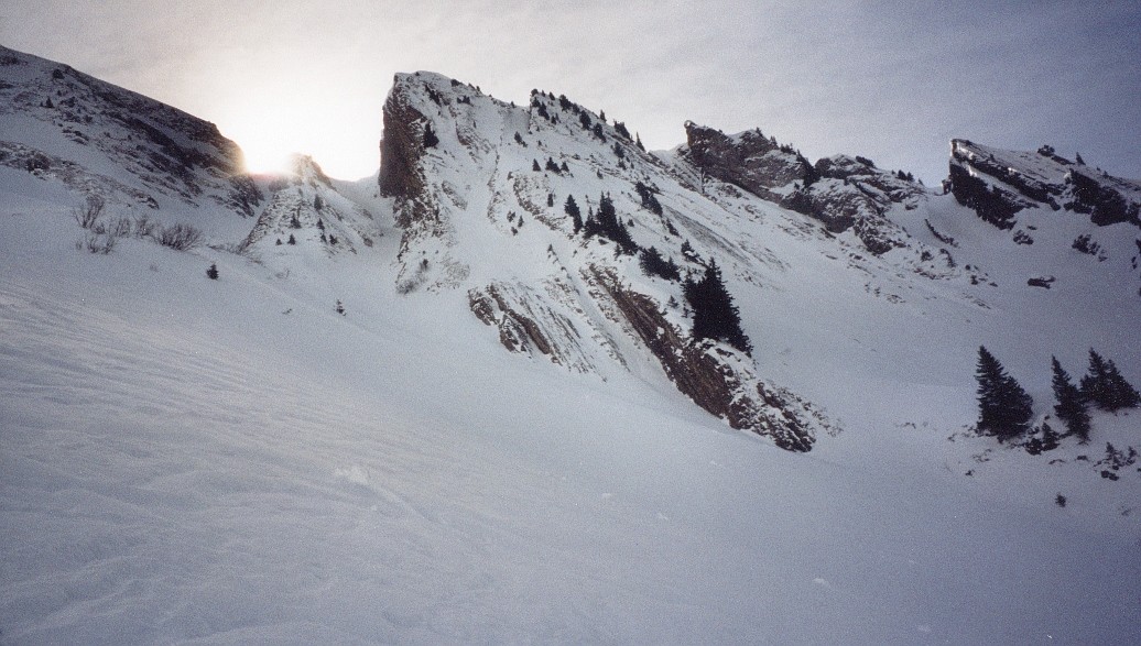 Couloirs entre la Mandallaz et l'Aiguille de Manigod