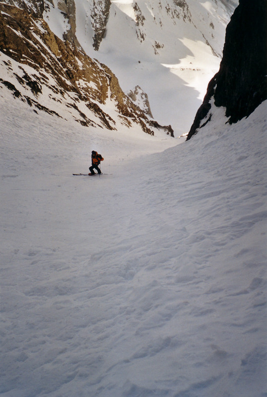 Christian au milieu du couloir de la Dent Jaune