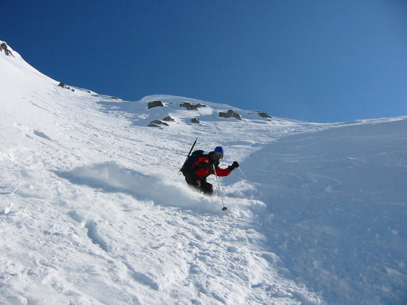 Grands Moulins couloir NW - Olive à la descente