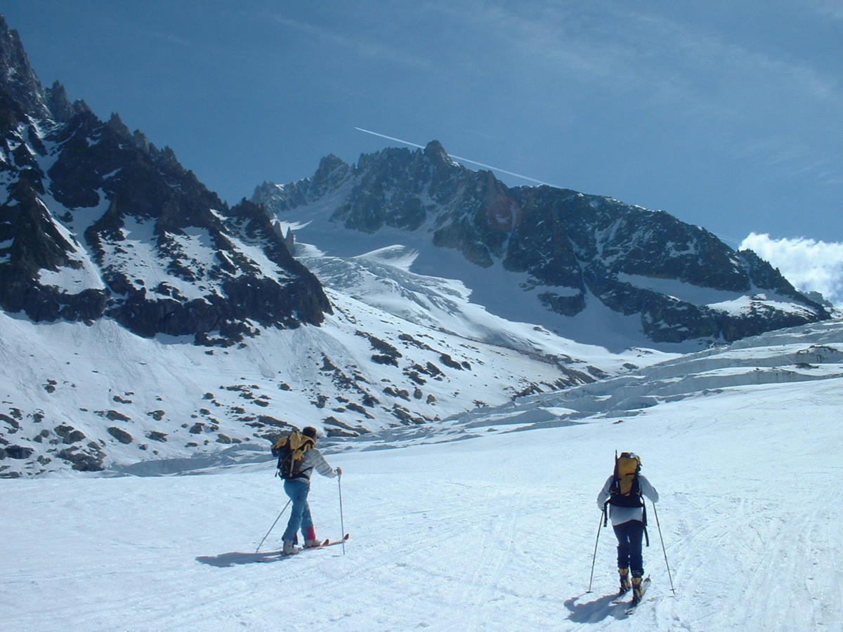 Bassin d'Argentière : montée sur le glacier