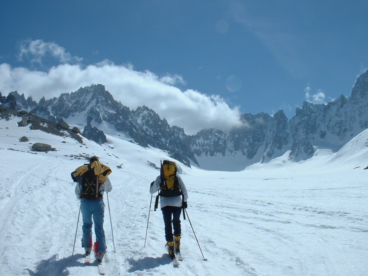 Bassin d'Argentière : montée sur le glacier