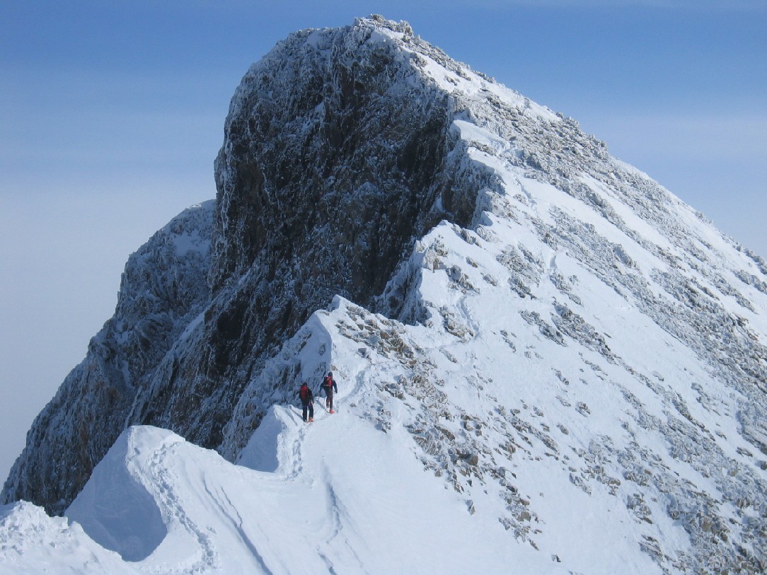 Fred et Gérald sur l'arête menant à la Bernina