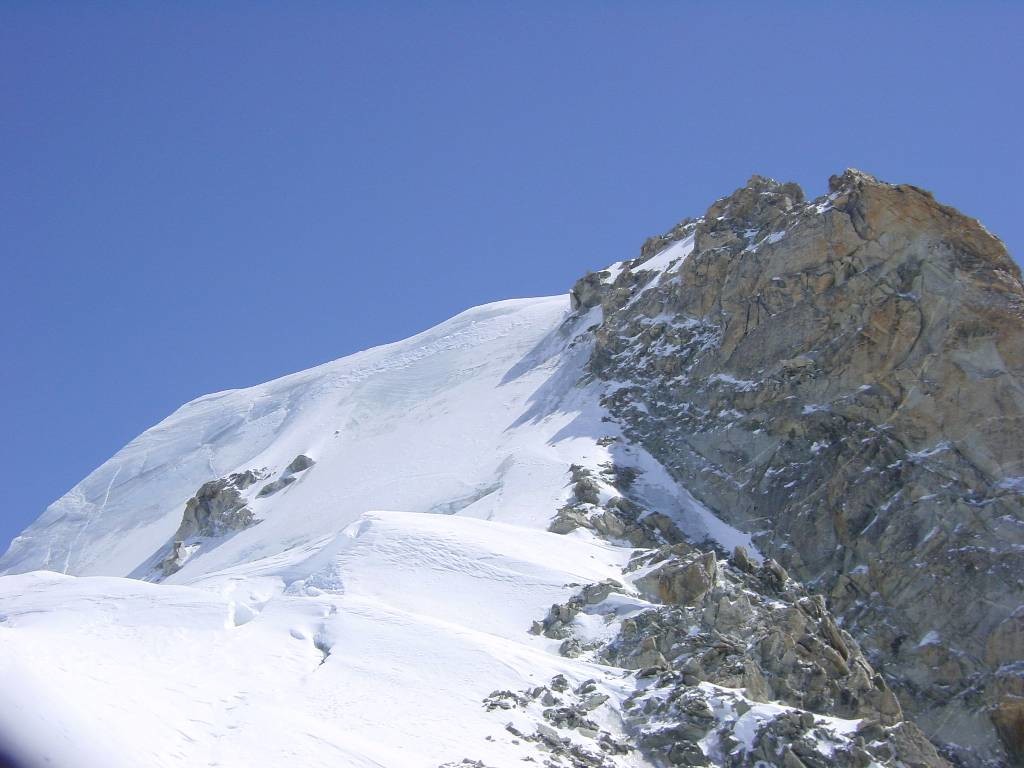 Passage ds la face N d'argentière sous le sommet