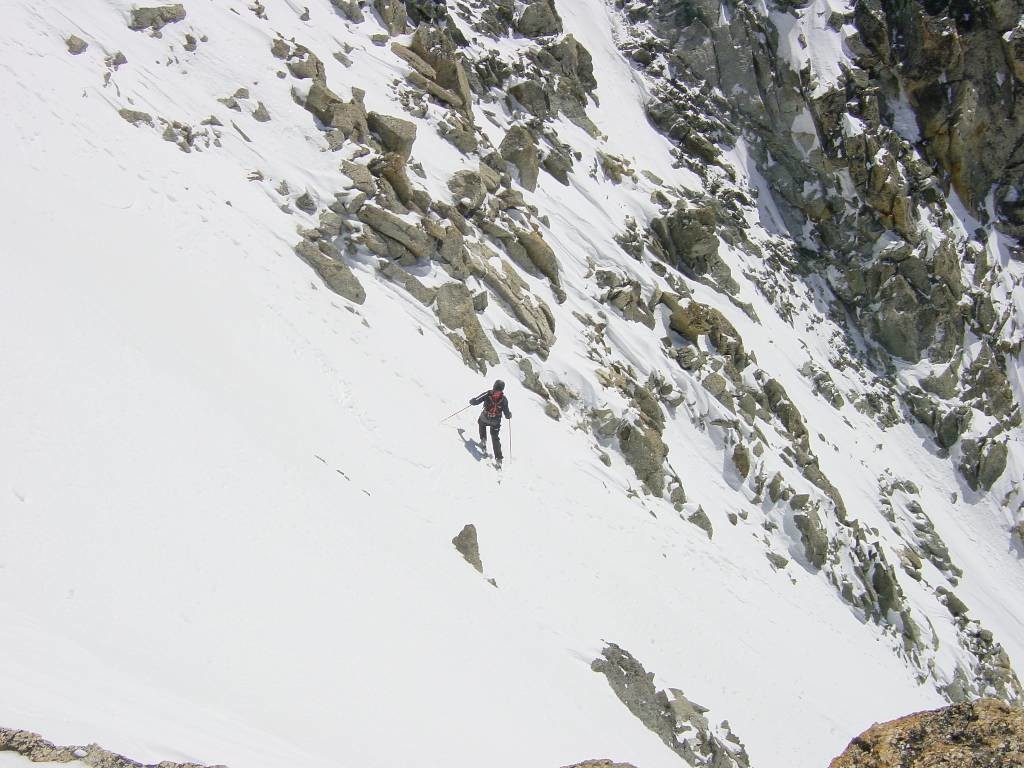 Descente du sommet du couloir en X