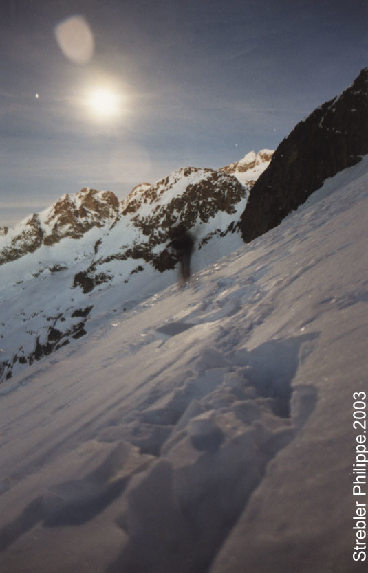 coucher de lune sous les pentes du clapier