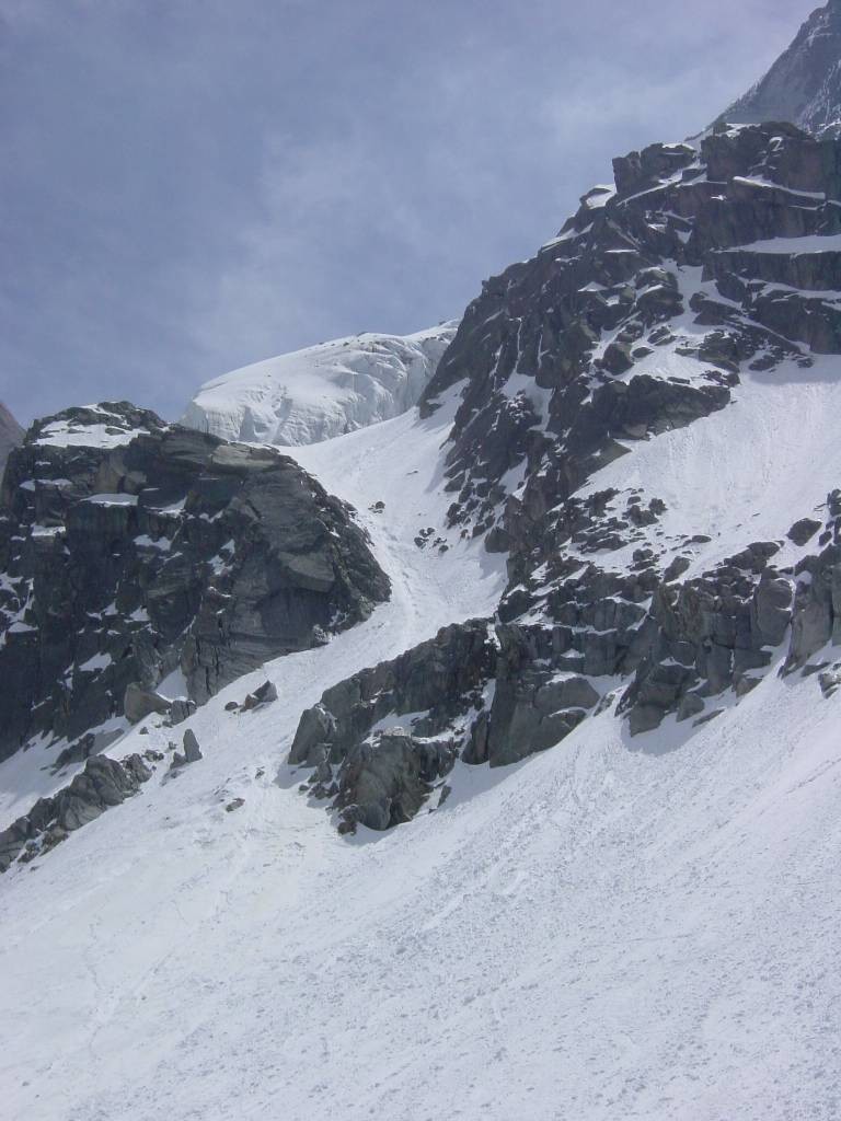 Le couloir du bas pour la brèche de Blaitière