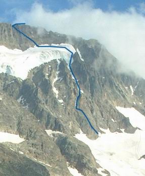 Roche de la Muzelle NW, couloir durdan