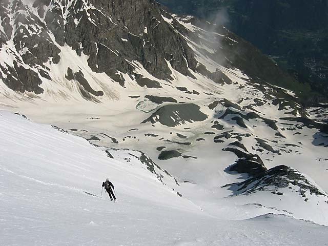 Nicolas dans la descente de la face N de Turia