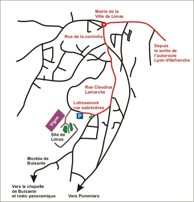 Limas - Plan d'accès au site