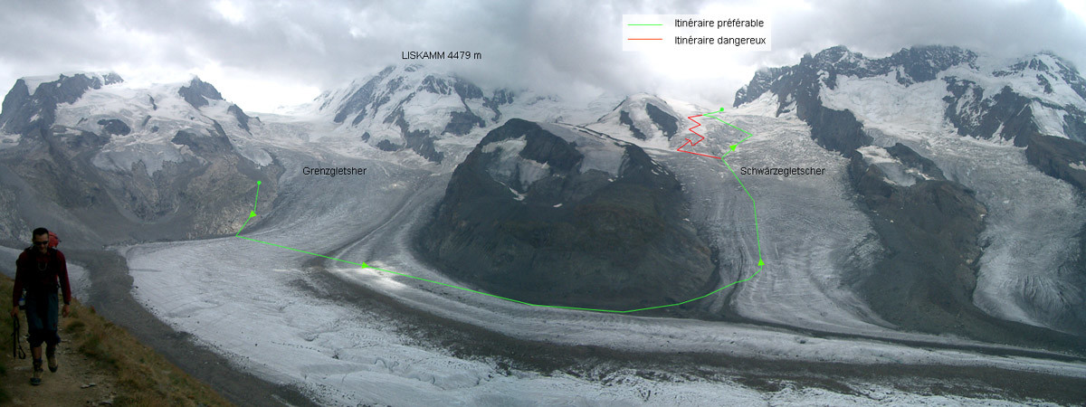 Itinéraire Castor: Traversée par le Schwärzegletscher